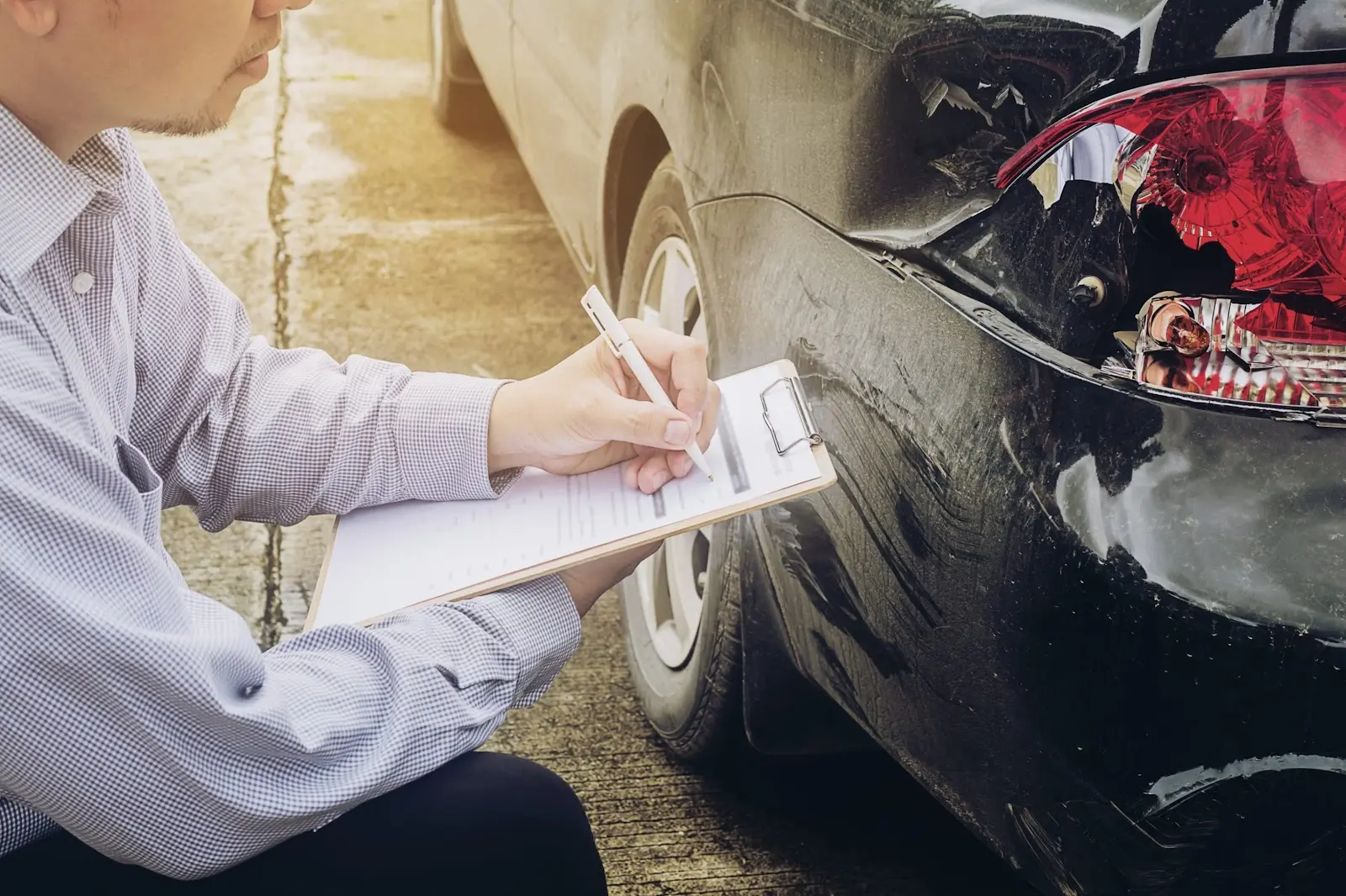 Lawyer working on a car accident case