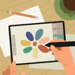 Light Blue Background Designing with Soft Tones Using Adobe Tools