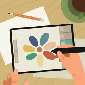 Light Blue Background Designing with Soft Tones Using Adobe Tools